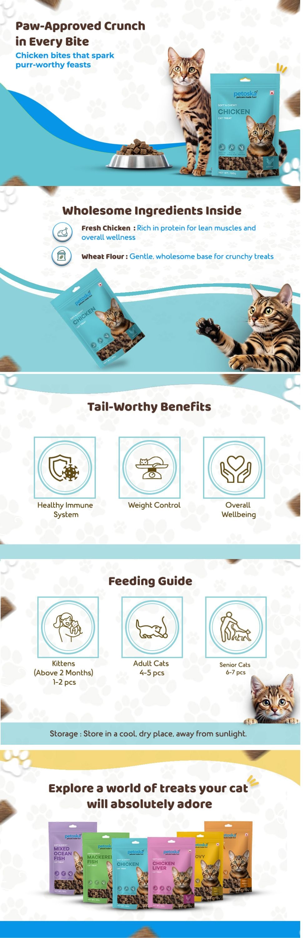 Petoska Chicken Cat treats- 100gms