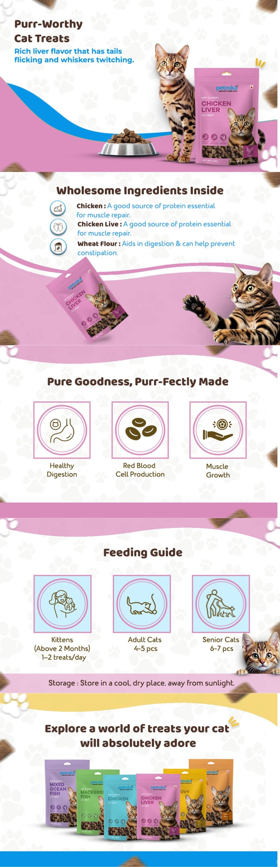 Petoska Liver Cat treats- 100gms