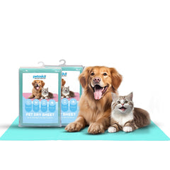 Petoska Washable & Reusable Pet Pee Pads – Large Size (140cm x 100cm), Aqua Blue – Pack of 2