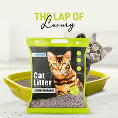 Petoska Bentonite Cat Litter Lemon Fragrance Rapid Clumping & Odor Control-5kg