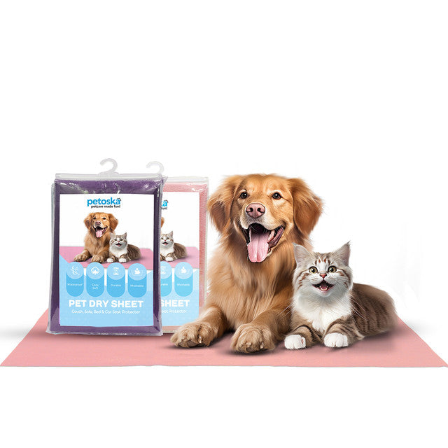 Petoska Waterproof Reusable Washable Dog & Cat Pee Pads & Pet Dry Sheet Coral & Plum - Pack Of 2