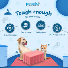 Petoska Waterproof Reusable Washable Dog & Cat Pee Pads & Pet Dry Sheet Coral -Small Size (Pack Of 2).
