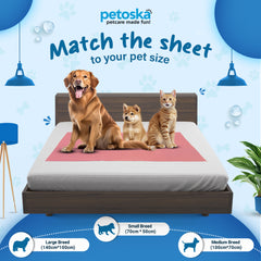 Petoska Waterproof Reusable Washable Pee Pads & Pet Dry Sheet Coral - Pack Of 1