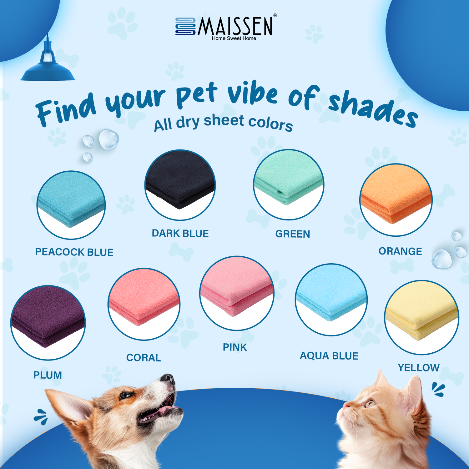 Petoska Waterproof Reusable Washable Dog & Cat Pee Pads & Pet Dry Sheet Dark Blue -Small Size (Pack Of 2).