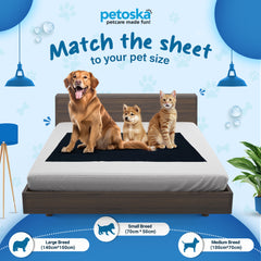 Petoska Waterproof Reusable Washable Pee Pads & Pet Dry Sheet Dark Blue - Pack Of 1