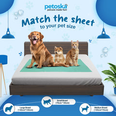 Petoska Waterproof Reusable Washable Pee Pads & Pet Dry Sheet Green - Pack Of 1