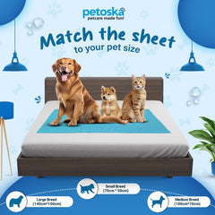 Petoska Waterproof Reusable Washable Dog & Cat Pee Pads & Pet Dry Sheet Peacock Blue & Plum - Pack Of 2