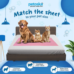 Petoska Waterproof Reusable Washable Pee Pads & Pet Dry Sheet Pink - Pack Of 1
