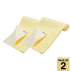 Petoska Waterproof Reusable Washable Dog & Cat Pee Pads & Pet Dry Sheet Yellow-Medium Size (Pack Of 2).