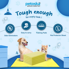 Petoska Waterproof Reusable Washable Dog & Cat Pee Pads & Pet Dry Sheet Yellow-Medium Size (Pack Of 2).