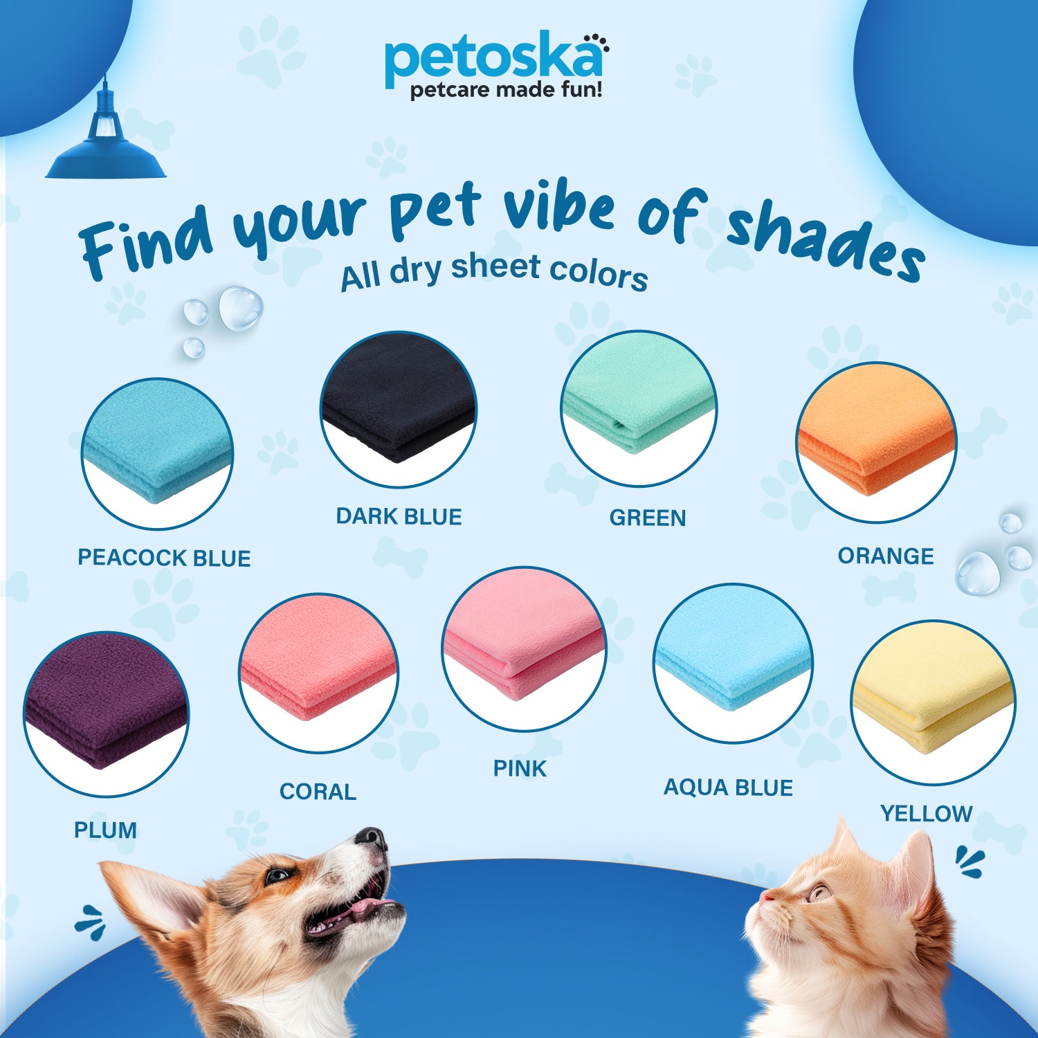 Petoska Washable Pet Pee Pads Medium, Yellow (2-Pack)