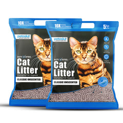 Petoska Bentonite Cat Litter Unscented Fragrance Rapid Clumping & Odor Control-5kg
