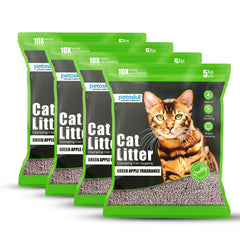 Petoska Bentonite Cat Litter Green Apple Fragrance Rapid Clumping & Odor Control-5kg