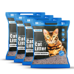 Petoska Bentonite Cat Litter Unscented Fragrance Rapid Clumping & Odor Control-5kg
