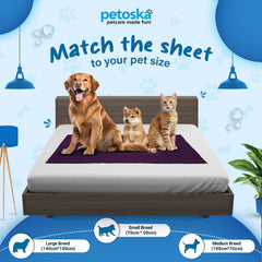 Petoska Waterproof Reusable Washable Dog & Cat Pee Pads & Pet Dry Sheet Plum -Medium Size (Pack Of 2)