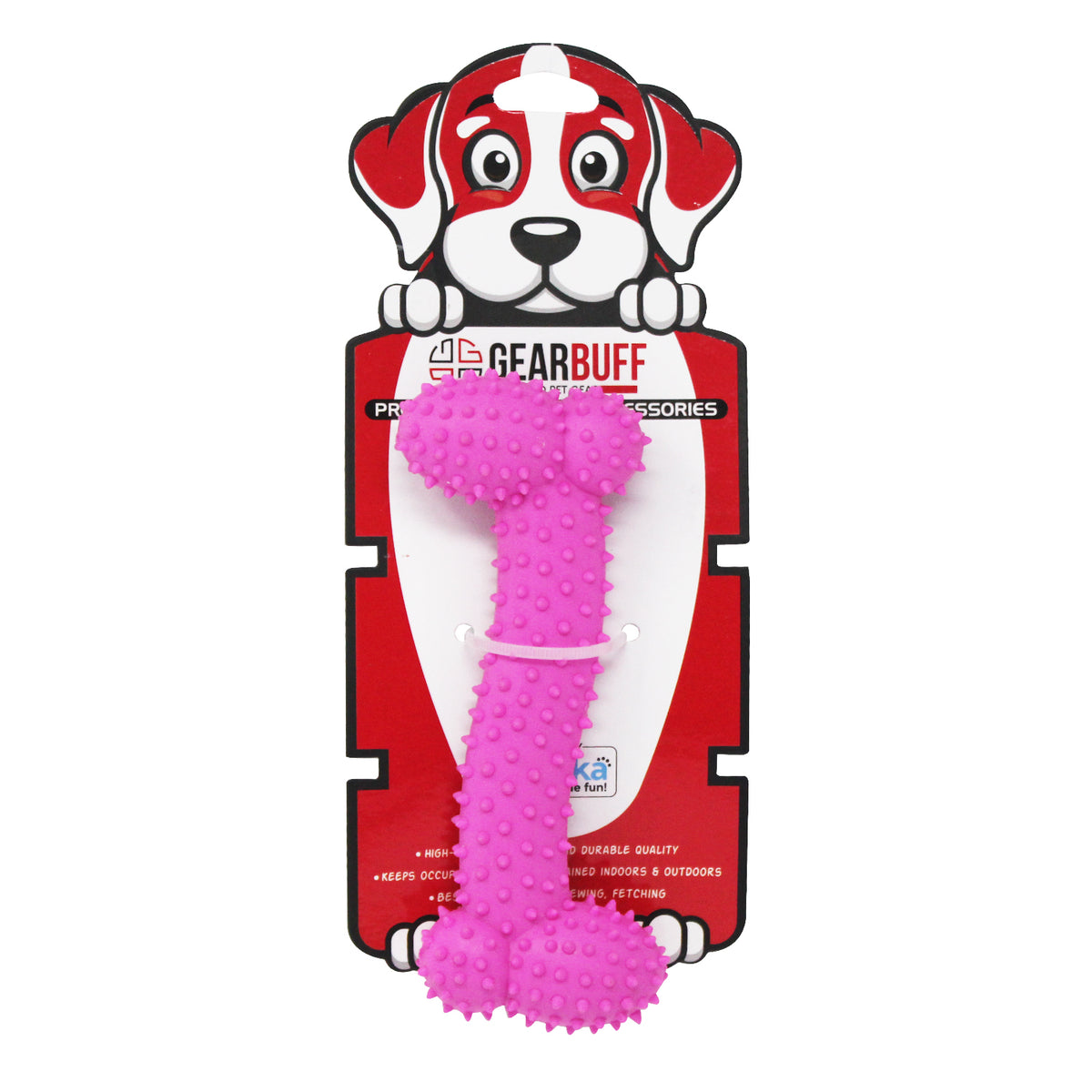 Gearbuff Curved Bone Chew Toy- Pink