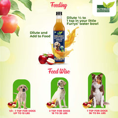 Nutribles Organic Apple Cider Vinegar- 500 Ml | for All Dogs & Cats | Certified Organic | Healthy Cat, Dog Skin and Coat Supplement | Natural Unfiltered Dog Supplement | No Added Colour, Flavour