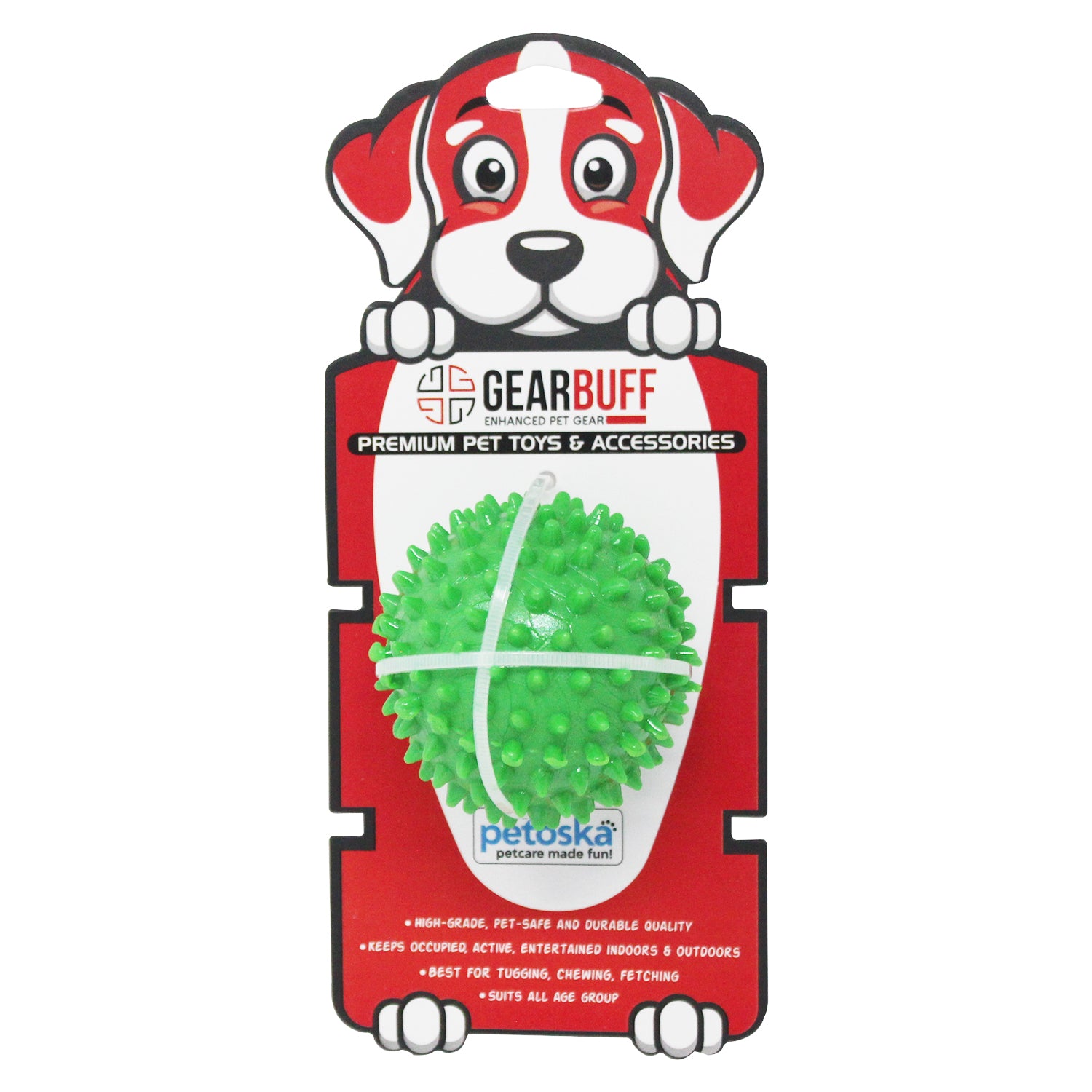 Gearbuff Green Poky Dog Chew Ball 