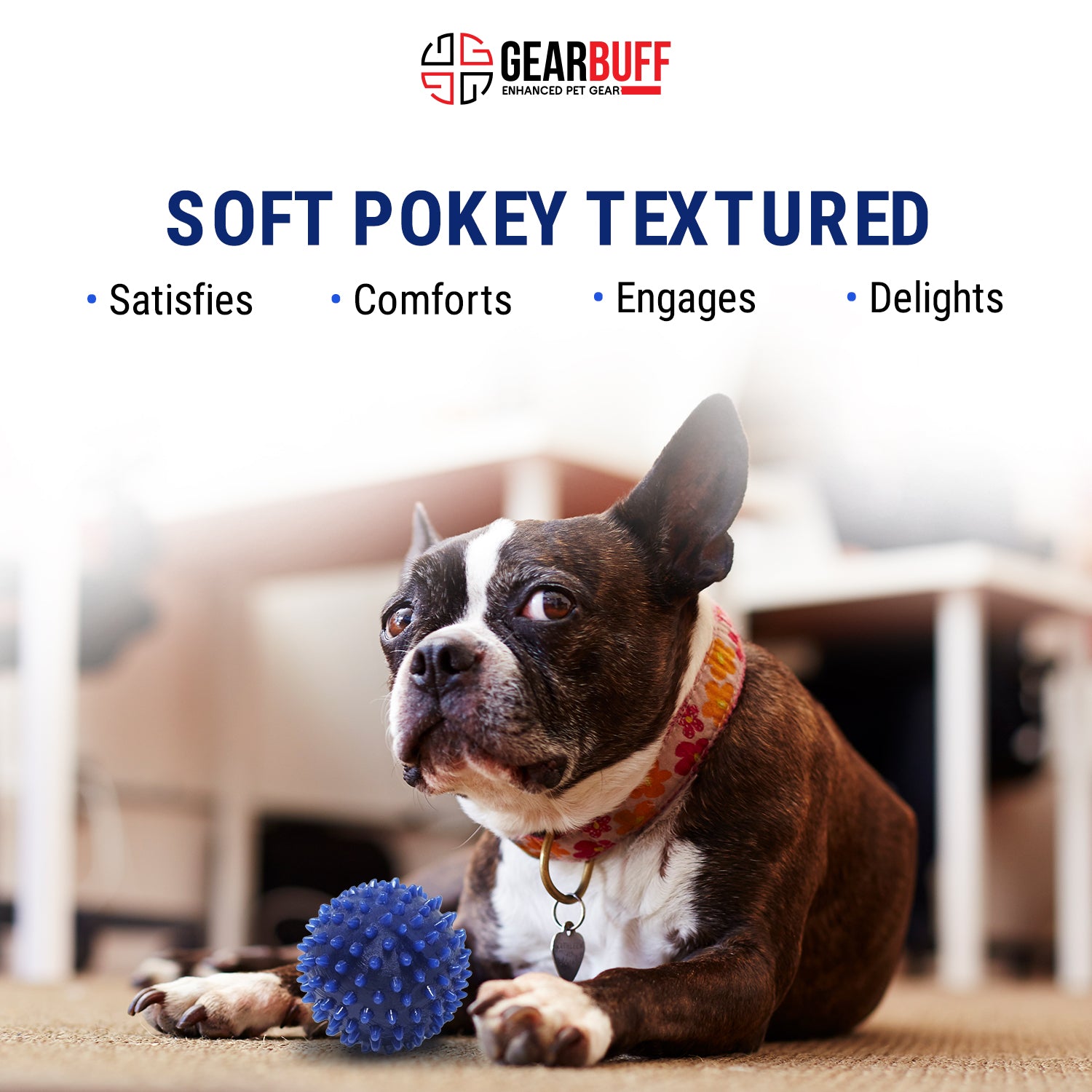 Gearbuff Soft Poky Dog Chew Ball 