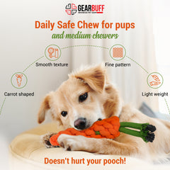 Gearbuff Cord Carrot Rope chew Toy, Orange & Green